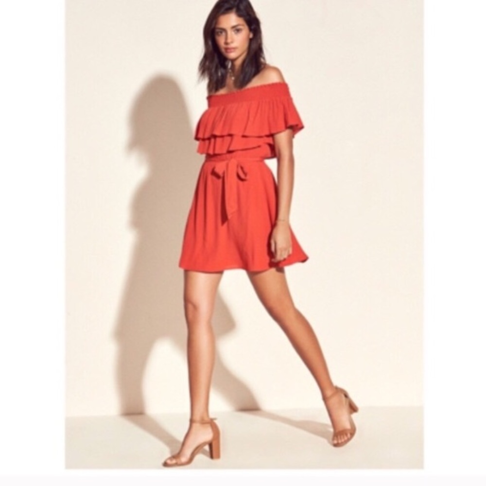 Lovers + Friends Suntime coral dress